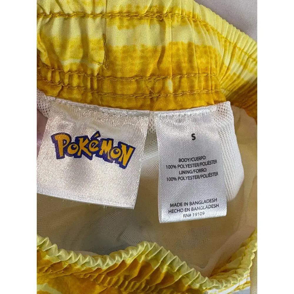 Pokemon Boy's Swim Trunks, Yellow/Navy, Size S, NWT